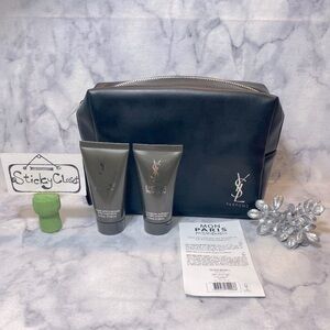 Yves Saint Laurent L’Homme Set,Black Pouch,After Shave & Shower Gel 50ml-3pc-NEW